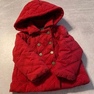 Jacadi Red Quilted Hooded Coat Jacket 18 month